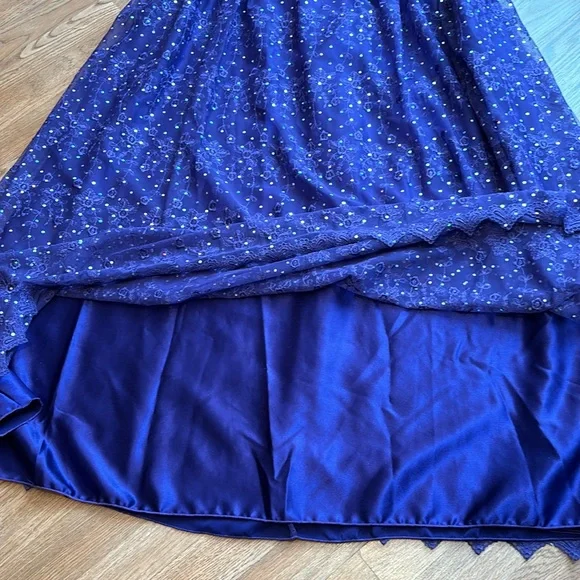 Vintage 1990’s short sleeve purple floral/sequin dress. Size 20/22. - Picture 8 of 17